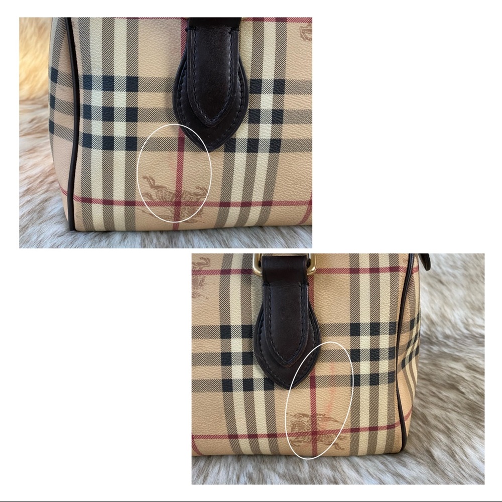 Burberry Bowling Bag Haycheck Chester Boston Satchel - Picture 10 of 17
